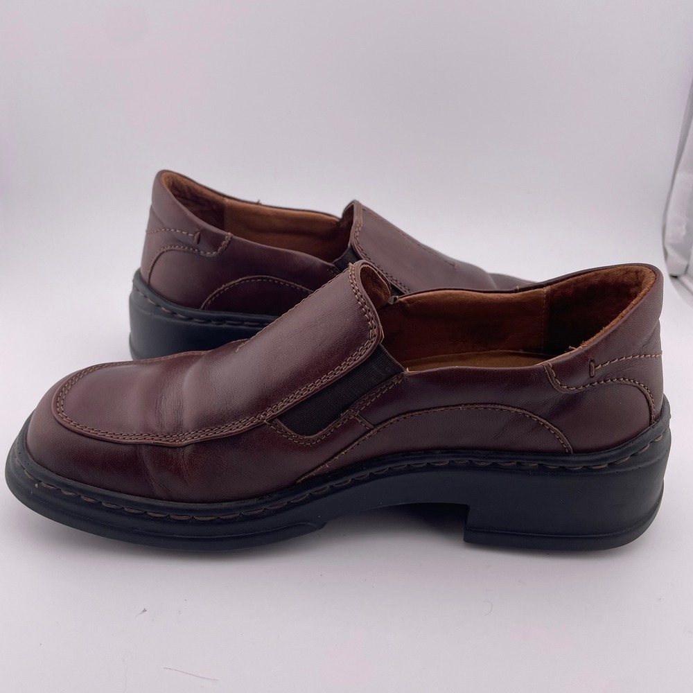 Josef Seibel‎ Brown Leather Slip On Loafers Womens 37 6-6.5 Comfort Shoes 4506